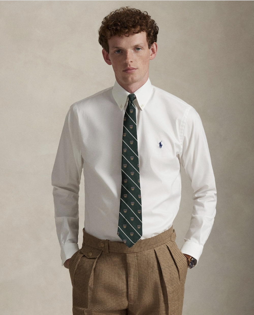 Polo Ralph Lauren Men Classic Fit Performance Twill Shirt White Size S